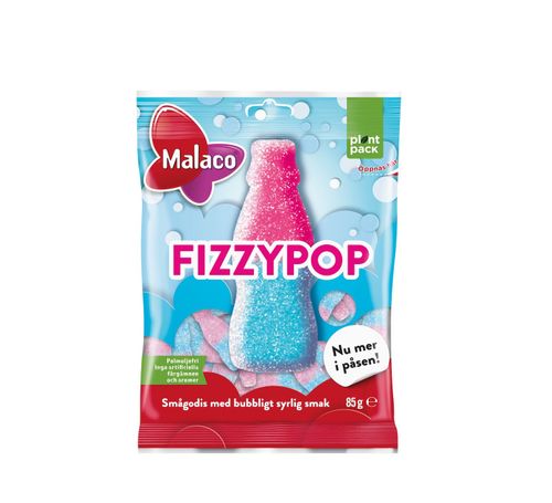 Malaco Fizzy Pop 85g (Datotilbud)
