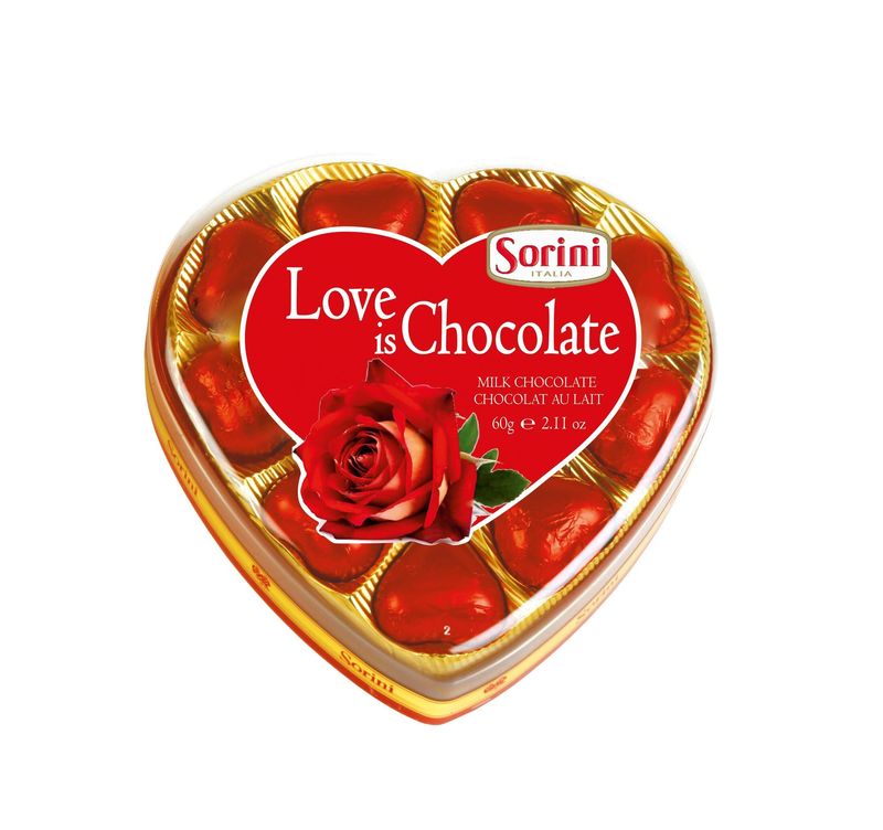 Sorini Red Heart Chocolate 60g