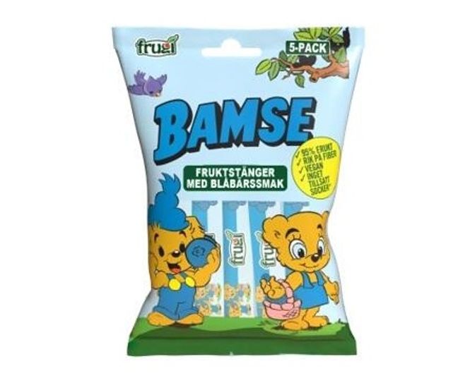 Hovedbilde Bamse Fruktstang Blåbær 75g