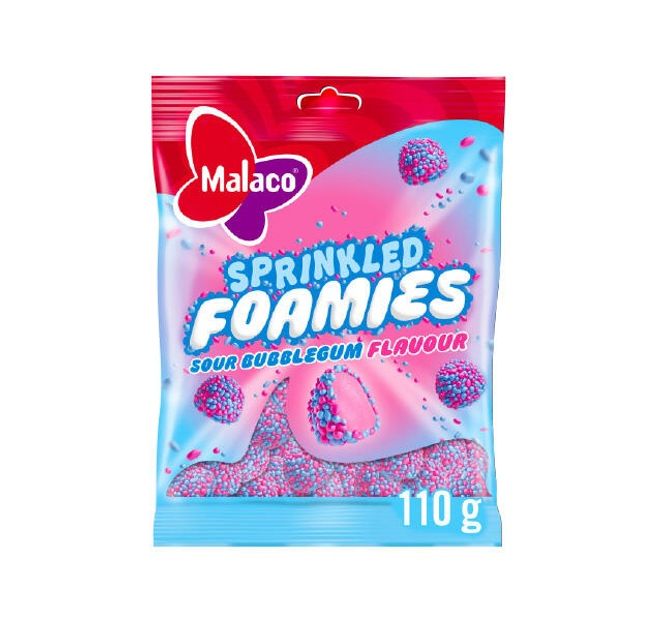 Hovedbilde Sprinkled Foamies Sour Bubblegum 110g