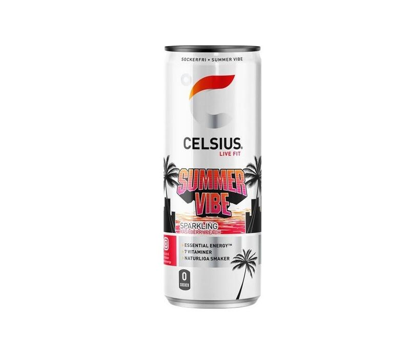 Celsius Summer Vibe Raspberry/Peach 355ml