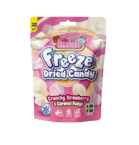 Freeze Dried Candy Crunchy Strawberry & Caramel Fudge 80g